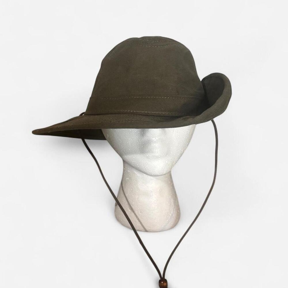 Henschel Hat Co Olive Green Safari Aussie Sun Hat Chin Strap XL Made in USA